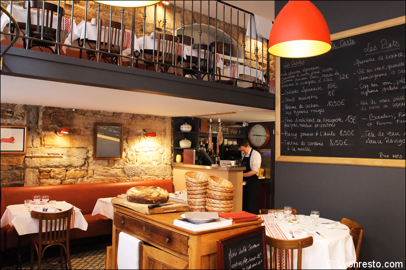 Salle du restaurant bouchon lyonnais Sully Lyon