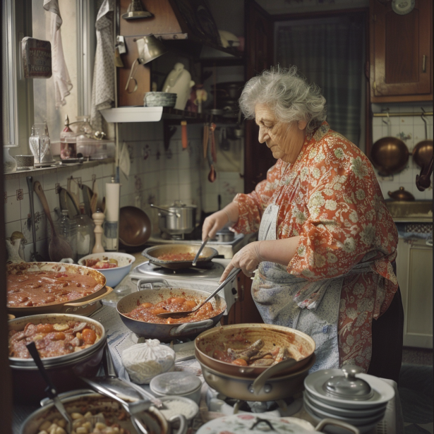 une grand mère cuisine de bonnes recettes lyonnaises